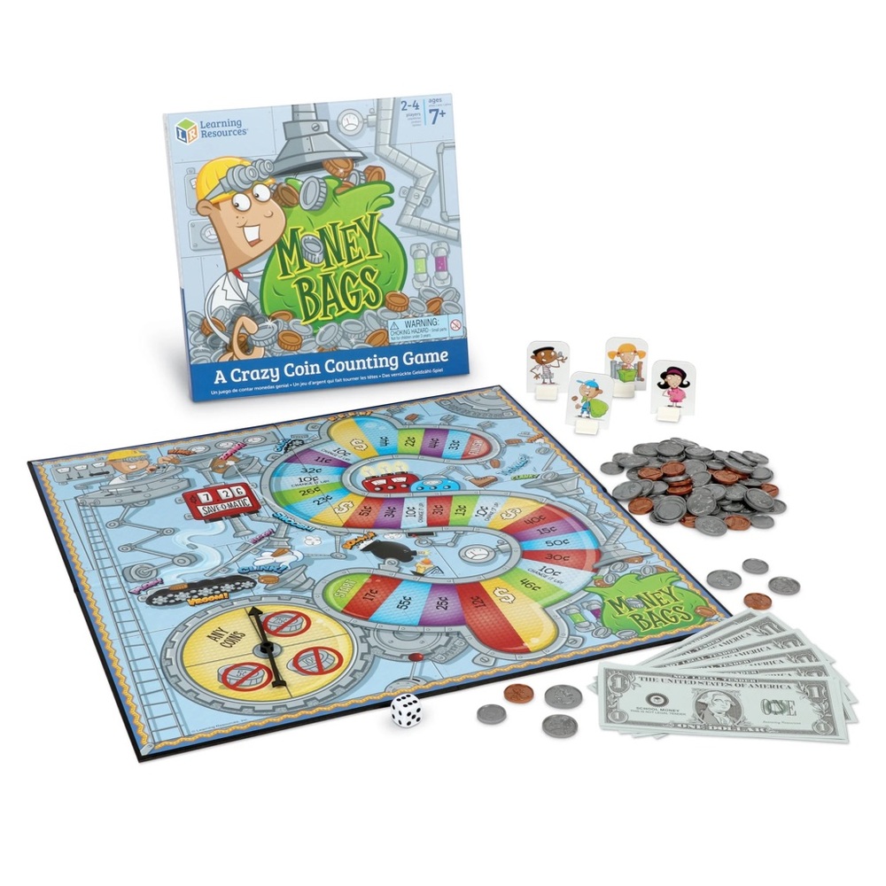 Learning Resources Money Bags Coin Counting Game - homeschool math game
